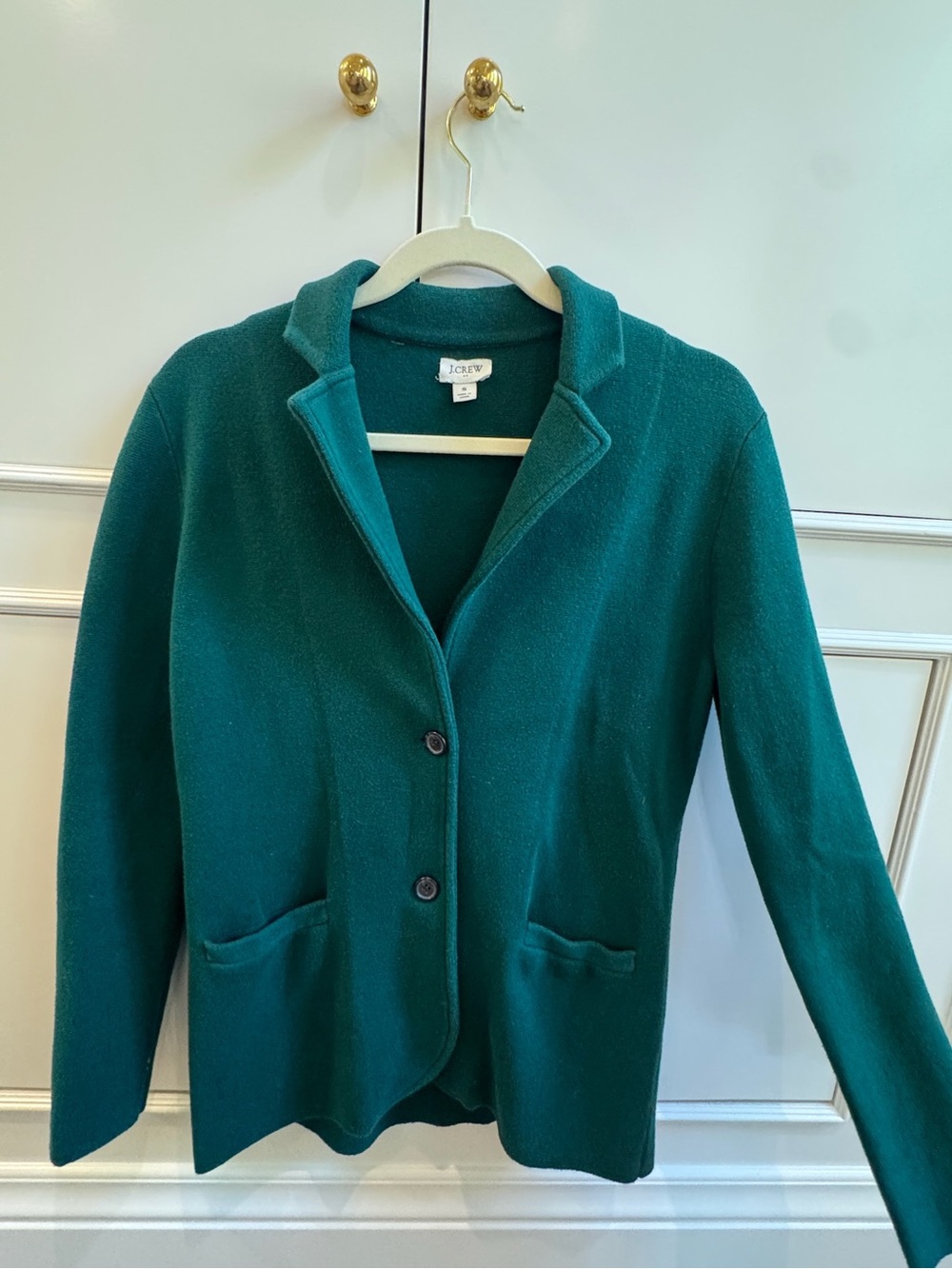 J. Crew Teal Green Two-Button Wool-Blend Blazer
